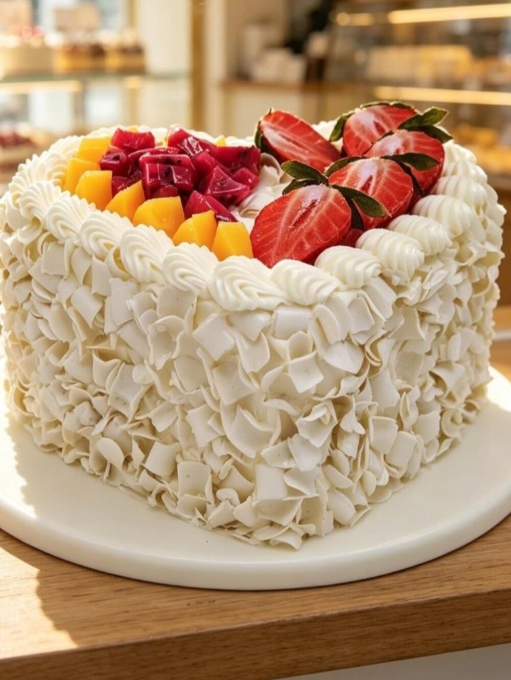 6" Fake Heart Cake - Realistic Photo Prop